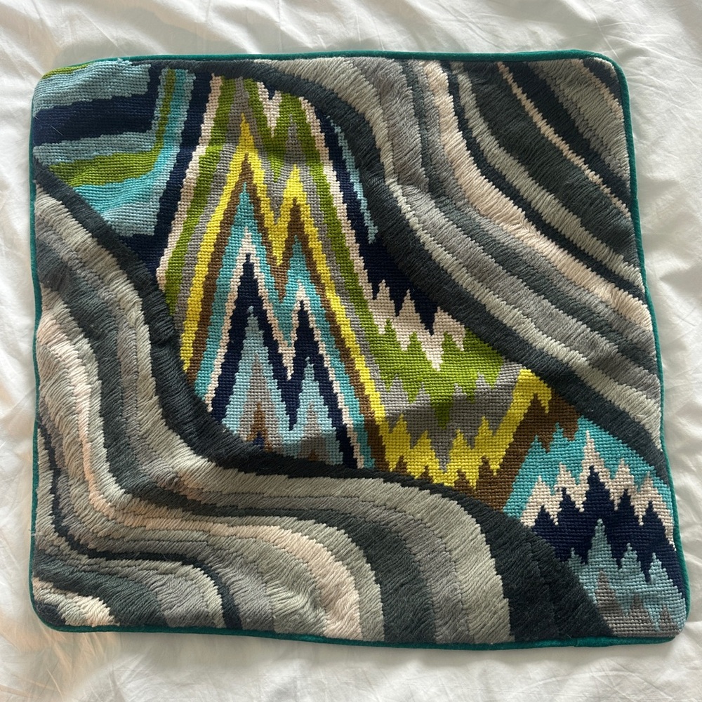 Jonathan Adler Colorful Zigzag Patterned Throw Pillow Cover